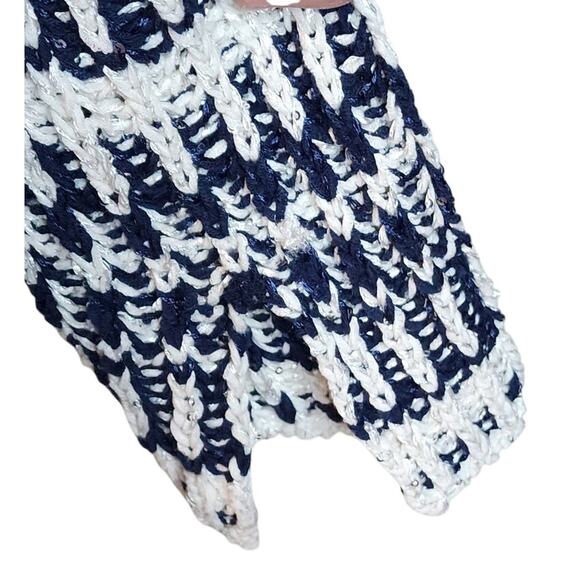 St. John Navy & Ecru Striped Sweater, Small, NWT - Picture 2 of 7